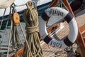 Details of a sailboat in old style Royalty Free Stock Photo