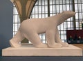 Details of a sculpture white bear by Pmpon at theOrsay Museum in Paris, France