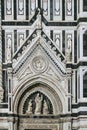 Part of facade of Giotto bell tower in Florence, Italy Royalty Free Stock Photo