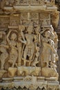 God and Goddess carved on the wall of Jagdish Temple at Udaipur Royalty Free Stock Photo