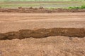 Details of the separation of gravel road. Royalty Free Stock Photo