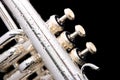Details of a silver fluegelhorn Royalty Free Stock Photo