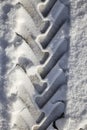 details of snow-covered road Royalty Free Stock Photo