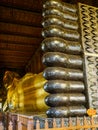 The feet of reclining Buddha statue in Wat Pho Temple, Bangkok, Thailand Royalty Free Stock Photo