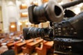 Details with a Sony CineAlta video camera with a Fujinon lens used for a live news broadcast