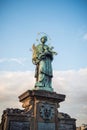 Details of statues on Charles bridge, Prague. Royalty Free Stock Photo