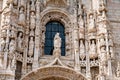 0000346 Detail and statues of the facade of Mosteiro dos Jeronimos - Lisbon, Portugal 0769