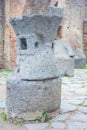 Details of stone sculpture in Ostia old town, Rome, Italy. Royalty Free Stock Photo