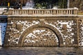 Details of the stones of Pragues riverbank Naplavka by Moldau Royalty Free Stock Photo