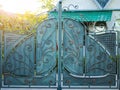 Details, structure and ornaments of forged iron gate Royalty Free Stock Photo