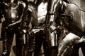 Details of the suits of medieval armor