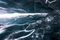 Close up in the inside of an ice cave in Matanuska Glacier, Alaska. Royalty Free Stock Photo