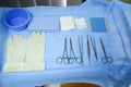 Details with surgical stainless steel grasping instruments artery and tissue forceps, spatula, hemostats