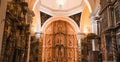 Details of the Temple of the Assumption in the former convent of San Francisco in Tlaxcala, Mexico Royalty Free Stock Photo