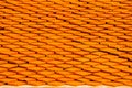 Details of the Thai traditional orange roof tiles.Close up