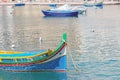 Details of Traditioanl fishermen boat at bay Royalty Free Stock Photo