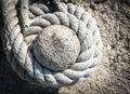 Ship mooring strong rope Royalty Free Stock Photo