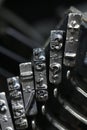 Details of typewriter hammers Royalty Free Stock Photo