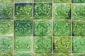 Details of typical Portuguese old ceramic wall tiles (Azulejos) Royalty Free Stock Photo