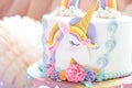 Details of a unicorn cake - Unicorn topper close up