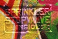 details of a very colorful multicolored overpainted sign plate in a graffiti filled side street in the city of Melbourne, Victoria Royalty Free Stock Photo