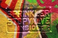 details of a very colorful multicolored overpainted sign plate in a graffiti filled side street in the city of Melbourne, Victoria Royalty Free Stock Photo