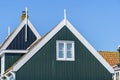 Details view of the wall and roof of a traditional dutch architecture Royalty Free Stock Photo