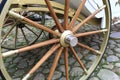 Wooden carriage wheel Royalty Free Stock Photo