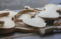 Details of a violin under construction