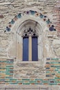 Details on the wall and window of Neamt Monastery in Moldavia, R