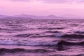 Details of waves in a lake at dusk, with beautiful, warm tones i Royalty Free Stock Photo