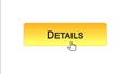 Details web interface button clicked with mouse cursor, orange color, analysis Royalty Free Stock Photo