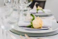 Wedding table details with flower Royalty Free Stock Photo