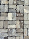 Details of well laid out paving blocks for road sidewalks in Indonesia Royalty Free Stock Photo