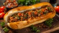 Details wiht the Argentinian choripan dish. AI generated