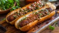 Details wiht the Argentinian choripan dish. AI generated