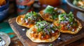 Details wiht the Mexican tostadas dish. AI generated