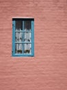 Details of a window and painted wall of a traditional style house Denmark