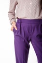 Details of women`s clothing. Women`s pants model