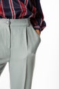 Details of women`s clothing. Women`s pants model