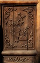 details of wooden carving with traditional Chinese pattern