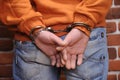 Detainee in handcuffs Royalty Free Stock Photo