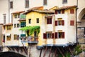 Detales Of Ponte Vecchio, Florence, Italy. Windows, Balconies, Flowers