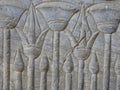 Detalle  relieve flor de papiro Templo de Dendera .Egipto. Royalty Free Stock Photo