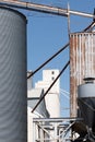 Detals of industrial grain elevator complex Royalty Free Stock Photo