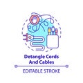 Detangle cords and cables concept icon