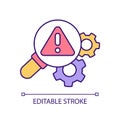 Detecting errors and mistakes in workflow process RGB color icon Royalty Free Stock Photo