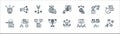 detecting fake news line icons. linear set. quality vector line set such as communicate, worry, public, headline, fake news, fraud