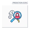 Detecting fraud color icon