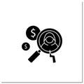 Detecting fraud glyph icon